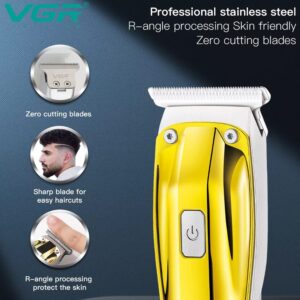 VGR V-956 Professional Trimmer with Turbo Mode & Digital LED Display Trimmer 100 min Runtime 3 Length Settings (Gold)