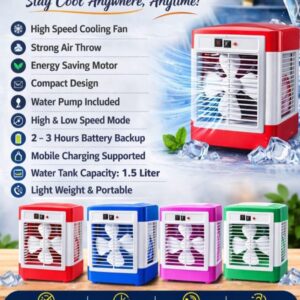 Rechargeable Portable Mini Air Cooler with High Speed Cooling Strong Airflow Energy Efficient Motor Compact Lightweight...