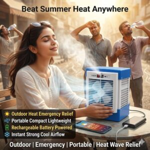 Rechargeable Portable Mini Air Cooler with High Speed Cooling Strong Airflow Energy Efficient Motor Compact Lightweight...