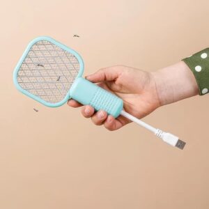 Mini Mosquito Killer Bat & Lamp 2 in 1 | USB Rechargeable Electric Fly Swatter & Bug Zapper | Portable Mosquito Trap Light for Indoor & Outdoor Use | Safe & Compact Design, Fast Charging (Multicolor)