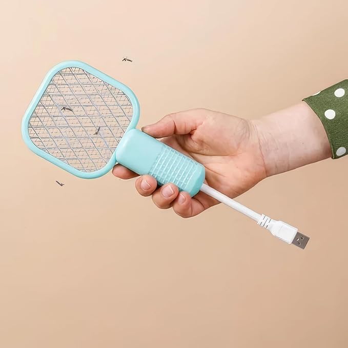 Mini Mosquito Killer Bat & Lamp 2 in 1 | USB Rechargeable Electric Fly Swatter & Bug Zapper | Portable Mosquito Trap Light for Indoor & Outdoor Use | Safe & Compact Design, Fast Charging (Multicolor)