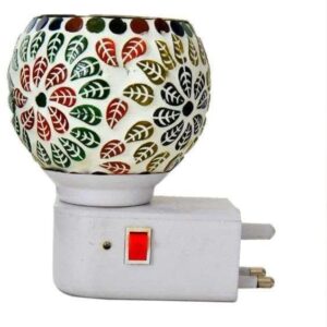 Kapur Dani Electrical Camphor Diffuser. Glass Kapoor Dhani & Essential Oil Diffuser with On Off Switch to Toggle Between Burner_L10