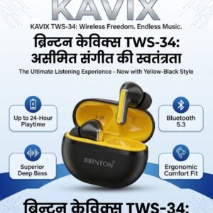 Brinton wireless earbud Bluetooth 5.3 and dynamic bass (TWS-34)