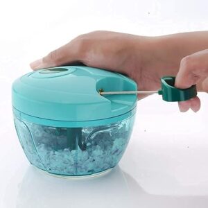 Vegetable & Dry Fruit Quick Handy Dori Chopper 450 ml | Round Manual Speedy Food Chopper with 3 Stainless Steel Blades & Whisker | Multipurpose Onion, Vegetable, Nuts & Egg Beater Chopper for Kitchen