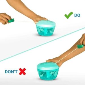 Vegetable & Dry Fruit Quick Handy Dori Chopper 450 ml | Round Manual Speedy Food Chopper with 3 Stainless Steel Blades & Whisker | Multipurpose Onion, Vegetable, Nuts & Egg Beater Chopper for Kitchen