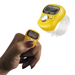 Mini Hand Tally Counter Finger Ring | Digital Electronic Head Count, Japa Counter Counting Machine for Mantra Jap, Mala Jaap Counter - Multicolor