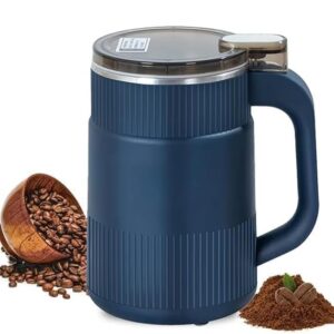 Portable Electric Grain Grinder Machine | Stainless Steel Dry Spice & Coffee Grinder | Multifunction Mini Flour Mill for Cereals Nuts Seeds | Compact Kitchen Grinder with Lid