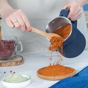 Portable Electric Grain Grinder Machine | Stainless Steel Dry Spice & Coffee Grinder | Multifunction Mini Flour Mill for Cereals Nuts Seeds | Compact Kitchen Grinder with Lid