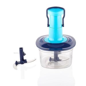 Pro Push Chopper, Manual Food Processor with 500ml Container, Blue Navy, Premium Vegetable, Fruit, Salad, Nut Chopper