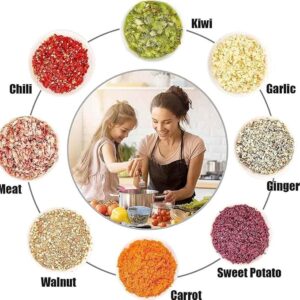Pro Push Chopper, Manual Food Processor with 500ml Container, Blue Navy, Premium Vegetable, Fruit, Salad, Nut Chopper