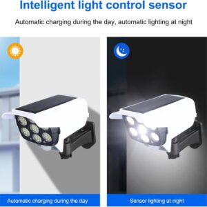 Solar Dummy Security Camera Light with Motion Sensor | Waterproof Outdoor LED Wall Lamp | Auto Day Off & Night On | 3 Lighting Modes for Home, Garage, Gate, Balcony and Garden Safety Illumination