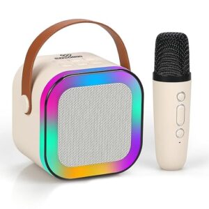 Karaoke Wireless Microphone with LED Speaker | Bluetooth Portable Singing Mic with RGB Lights & Voice Effects | Fun Music Toy for Kids & Adults, Parties & Home, Office Entertainment
