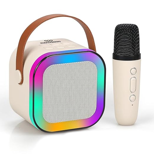 Karaoke Wireless Microphone with LED Speaker | Bluetooth Portable Singing Mic with RGB Lights & Voice Effects | Fun Music Toy for Kids & Adults, Parties & Home, Office Entertainment