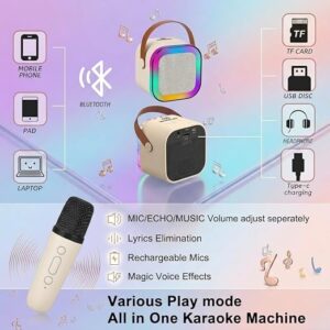 Karaoke Wireless Microphone with LED Speaker | Bluetooth Portable Singing Mic with RGB Lights & Voice Effects | Fun Music Toy for Kids & Adults, Parties & Home, Office Entertainment