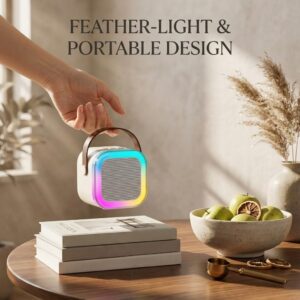 Karaoke Wireless Microphone with LED Speaker | Bluetooth Portable Singing Mic with RGB Lights & Voice Effects | Fun Music Toy for Kids & Adults, Parties & Home, Office Entertainment