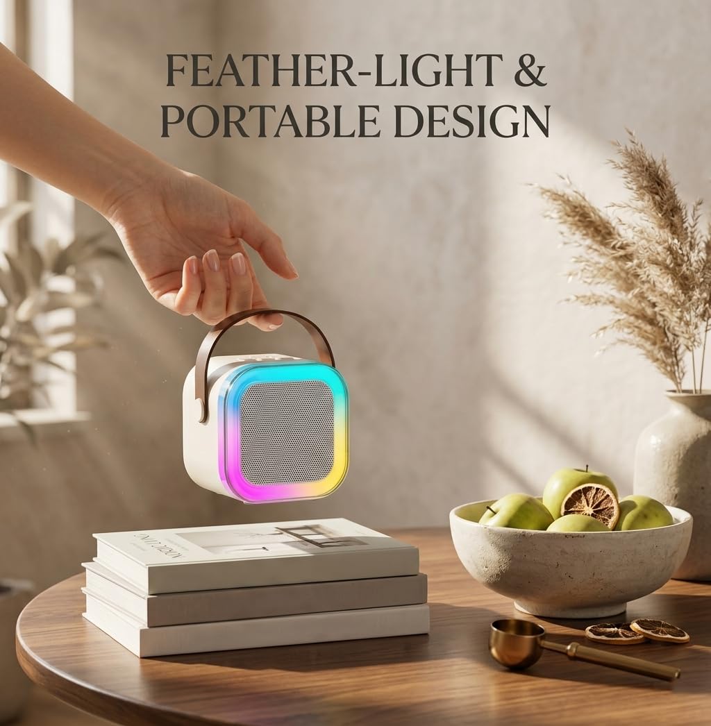 Karaoke Wireless Microphone with LED Speaker | Bluetooth Portable Singing Mic with RGB Lights & Voice Effects | Fun Music Toy for Kids & Adults, Parties & Home, Office Entertainment - Image 3