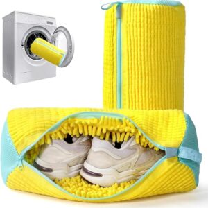 Shoe Washing Machine Bag & Shoe Cleaner Wipes, Laundry Shoe Bag for Washer and Dryer, Reusable Shoe Cleaning Bag for Sneakers & Delicates 360° Deep Cleaning Washable Laundry Organizer Bag