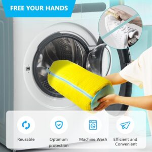 Shoe Washing Machine Bag & Shoe Cleaner Wipes, Laundry Shoe Bag for Washer and Dryer, Reusable Shoe Cleaning Bag for Sneakers & Delicates 360° Deep Cleaning Washable Laundry Organizer Bag