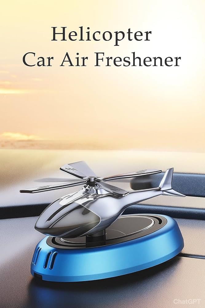 Solar Rotating Helicopter Oval Base Long Lasting Air Freshener.